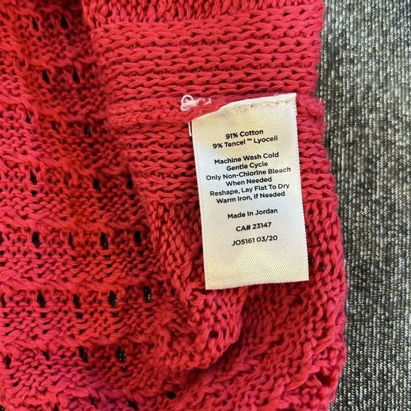 Talbots Open Weave Pink Tunic Sweater XL Cotton‎ Cruise Vacation Layer - Picture 6 of 9